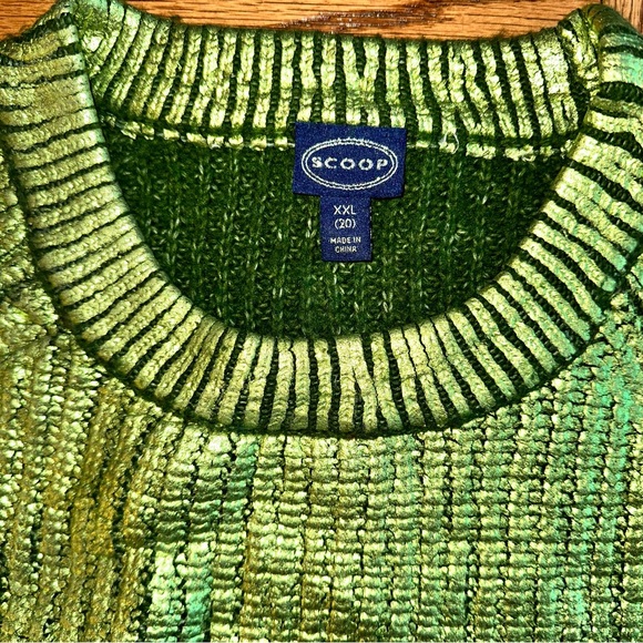 Scoop metalic green sweatwer, XXL - Picture 3 of 7